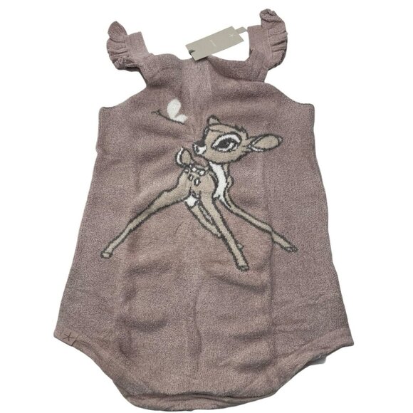 Disney Barefoot Dreams Short Romper Baby Girls Size 12-18 Months Bambi Pink Soft